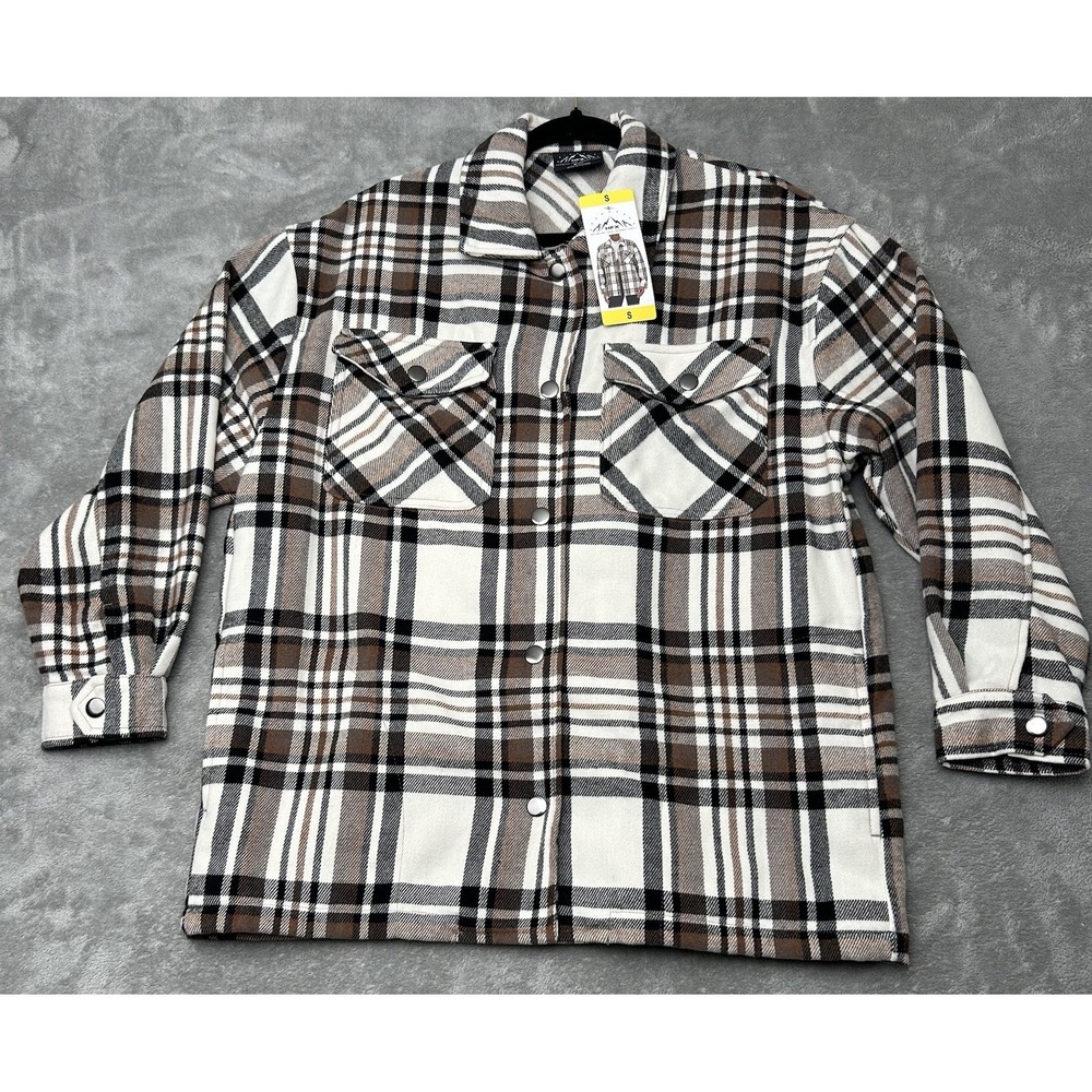 HFX Shirt Jacket Multicolor Unisex Plaid Shacket Size Small - New With Tags